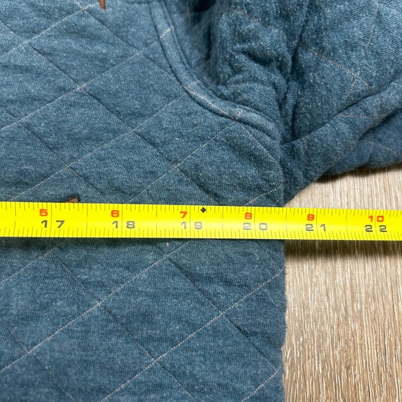 Eddie Bauer Men's Quilted Quarter-Zip Sz-M Blue Cotton Preppy Casual Pullover - Picture 7 of 9